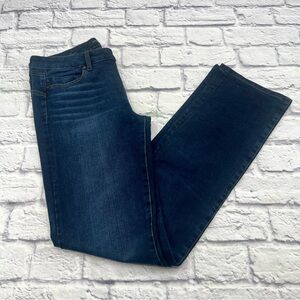 Liverpool Womans The Straight Denim Jeans 6/28 Dark Wash Stretch Fabric
